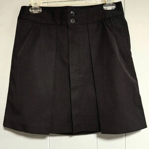 GAP Pleated Front Grosgrain Texture Black Lined Mini Skirt Size 2